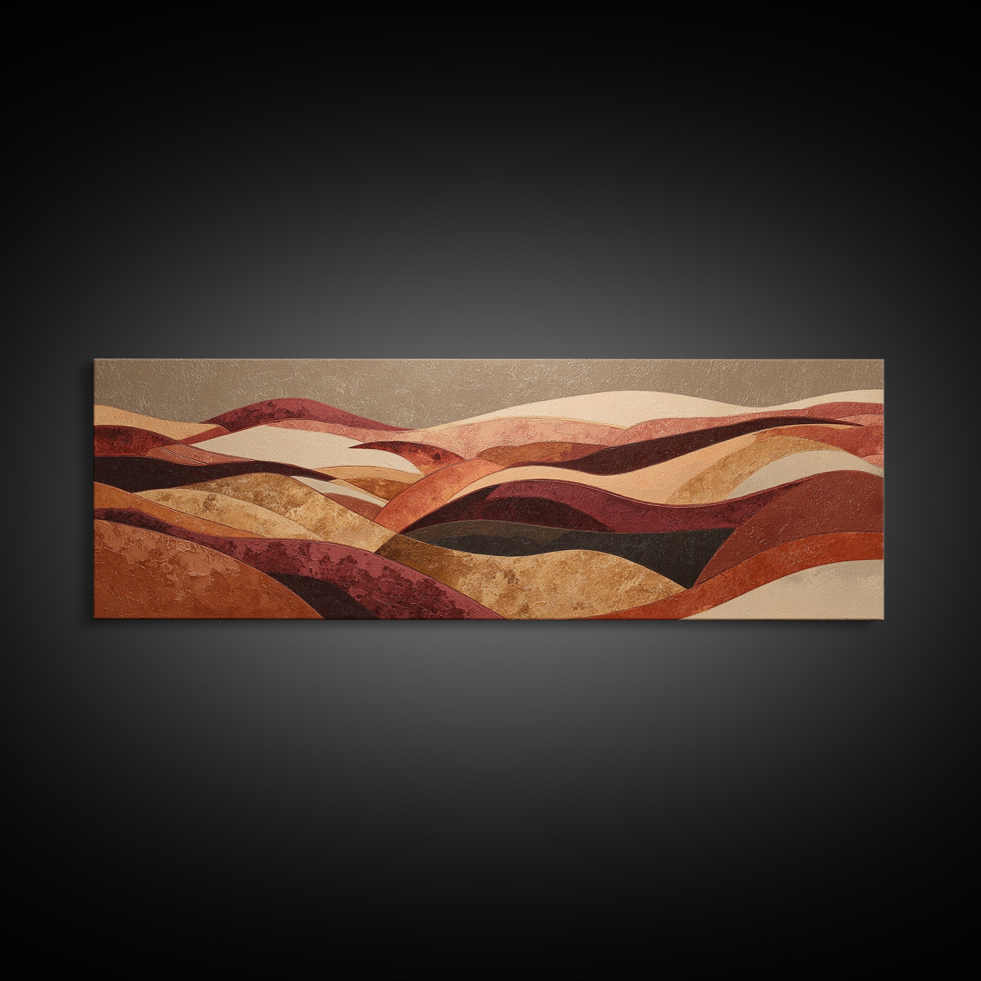 Warm Brown Desert Landscape Canvas Print, Monochrome Art, Gallery Decor, Living Room Decor, Fine Art, Mono, Contemporary Art, MON-3x1-97