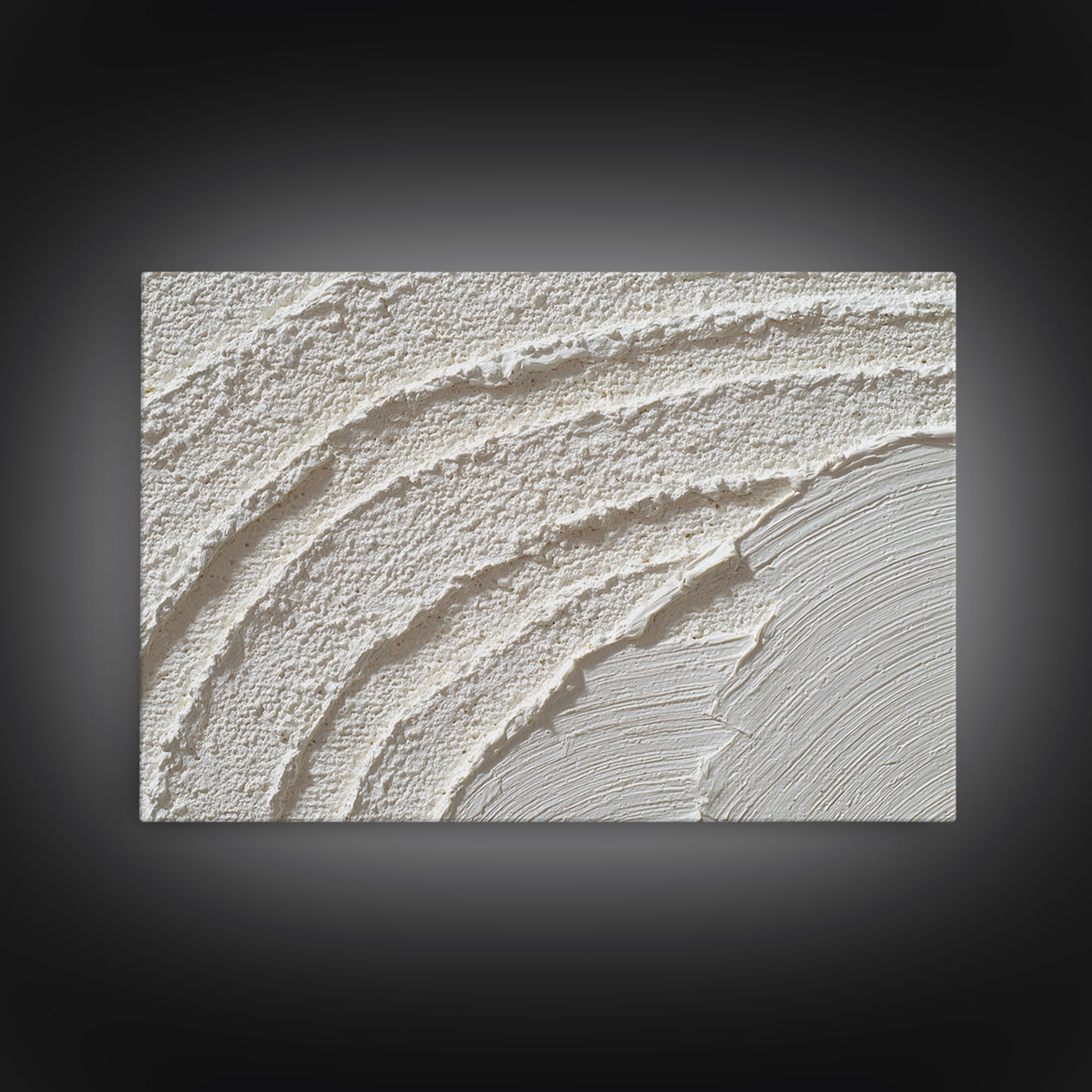 Ivory White Plaster Texture Composition Canvas Print, Monochrome Art, Boho Wall Art, Living Room Decor, Fine Art, Mono, MON-3x2-33