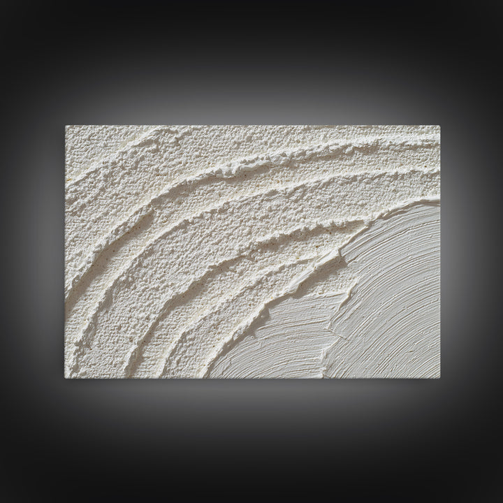 Ivory White Plaster Texture Composition Canvas Print, Monochrome Art, Boho Wall Art, Living Room Decor, Fine Art, Mono, MON-3x2-33