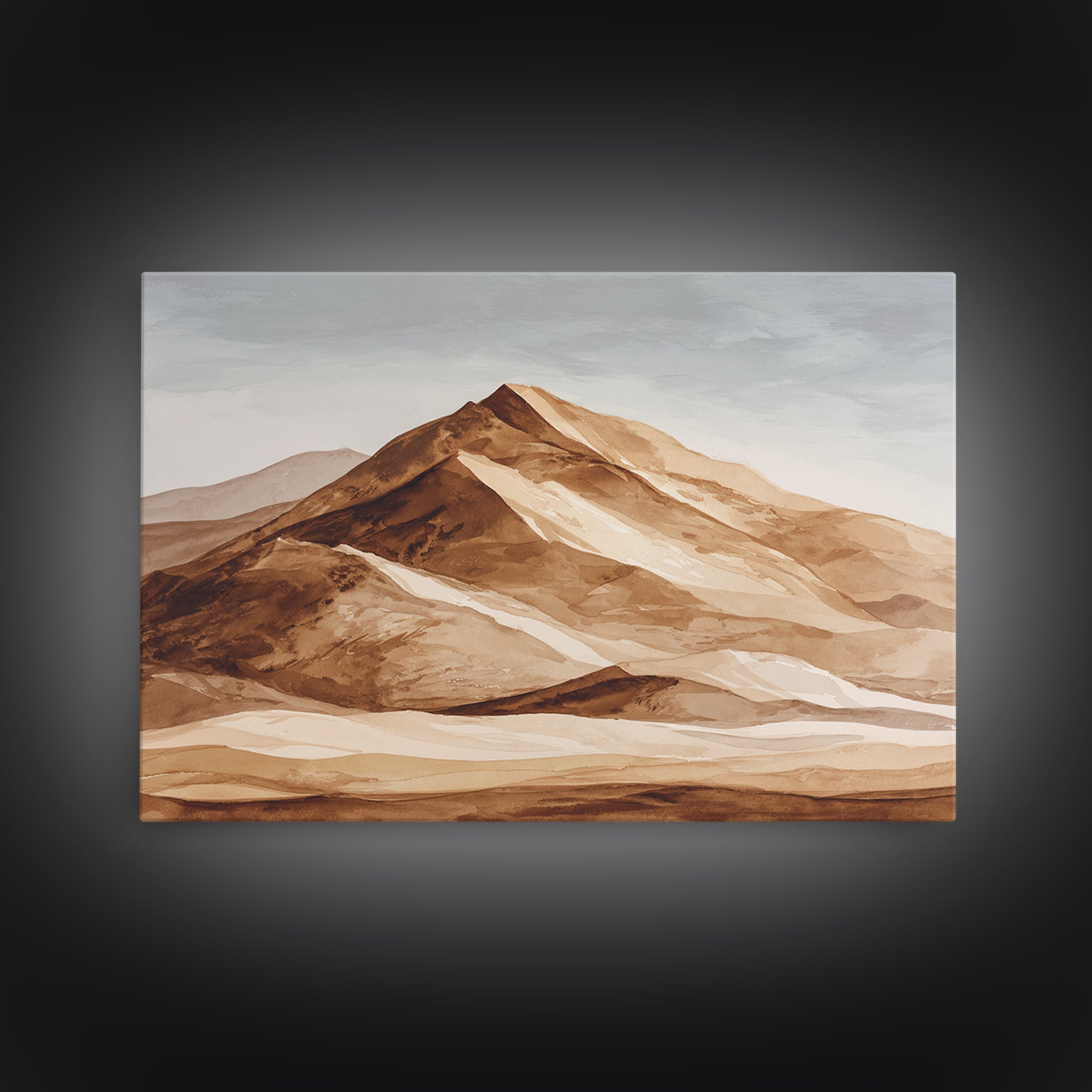 Warm Brown Desert Landscape Canvas Print, Monochrome Art, Dopamine Decor, Living Room Decor, Fine Art, Mono, Modern Decor, MON-3x2-61