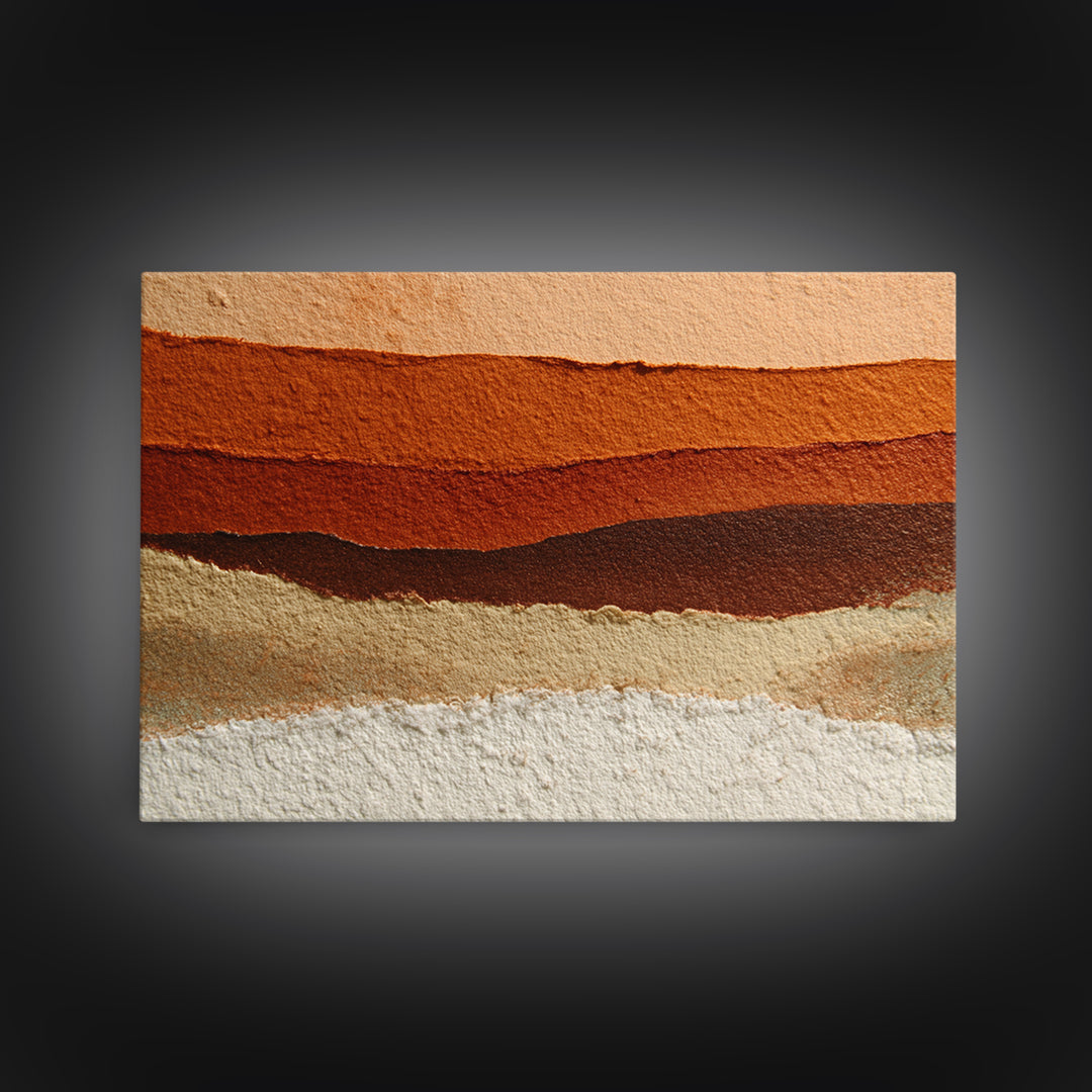 Burnt Orange Canyon Abstraction Canvas Print, Monochrome Art, Wall Decor, Living Room Decor, Oil Painting, Mono, Wall Art, MON-3x2-68
