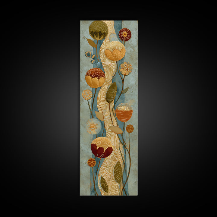 Henna Floral Ornament Pattern Canvas Print, Moroccan Art, Moroccan, Living Room Decor, Oil Painting, Marrakesh, Travel Wall Art, MOR-1x3-44