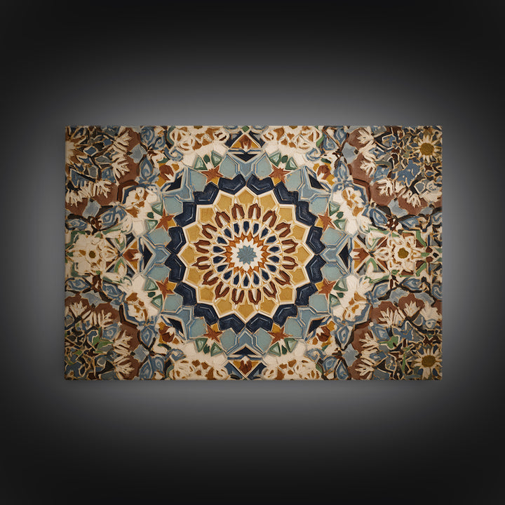 Islamic Geometric Rosette Canvas Print, Moroccan Art, Modern Decor, Living Room Decor, Abstract Art, Marrakesh, Wall Decor, MOR-3x2-16