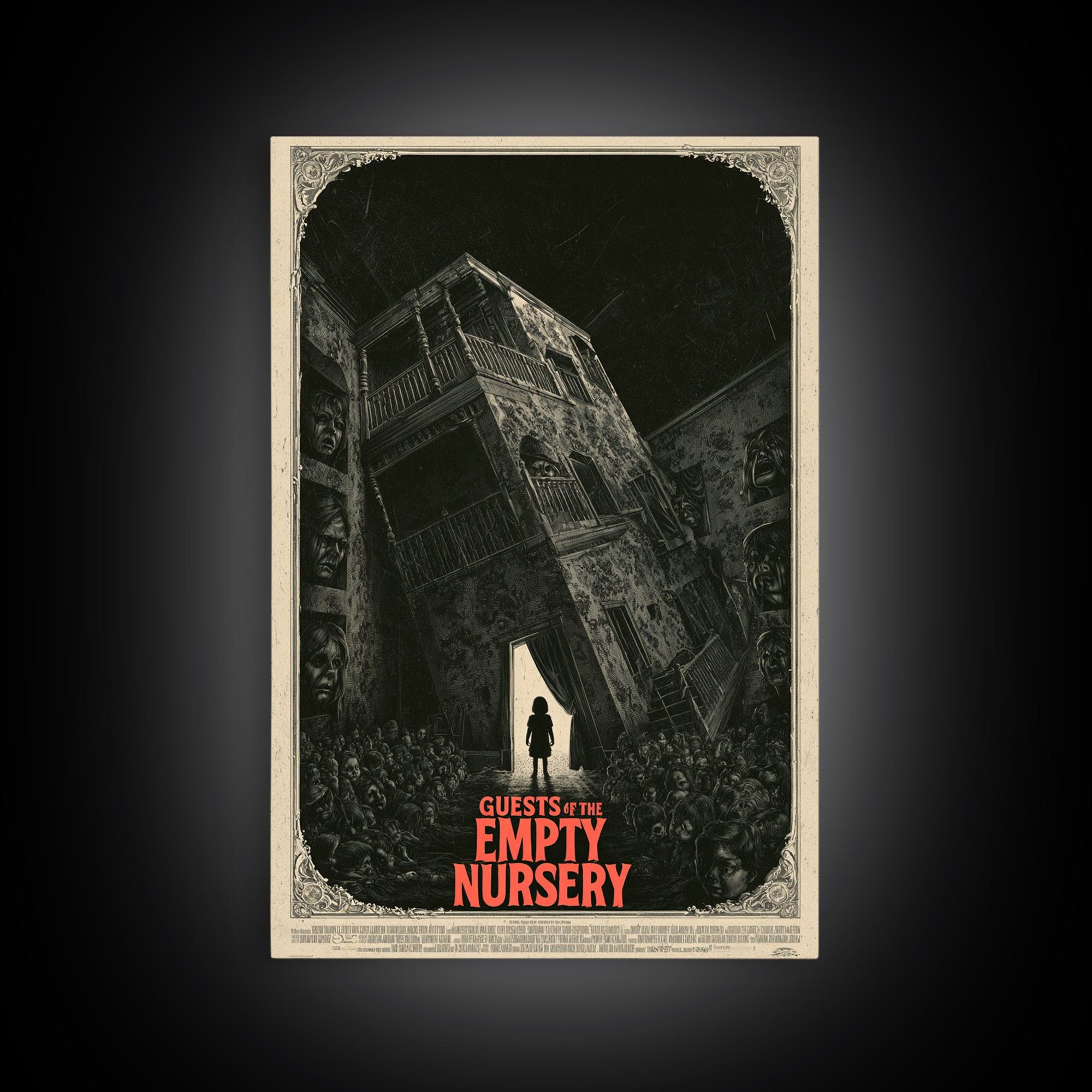Guests Of The Empty Nursery, English Language Horror Movie Poster, Giallo Horror Art, Cult Horror Poster, Framed Canvas Print