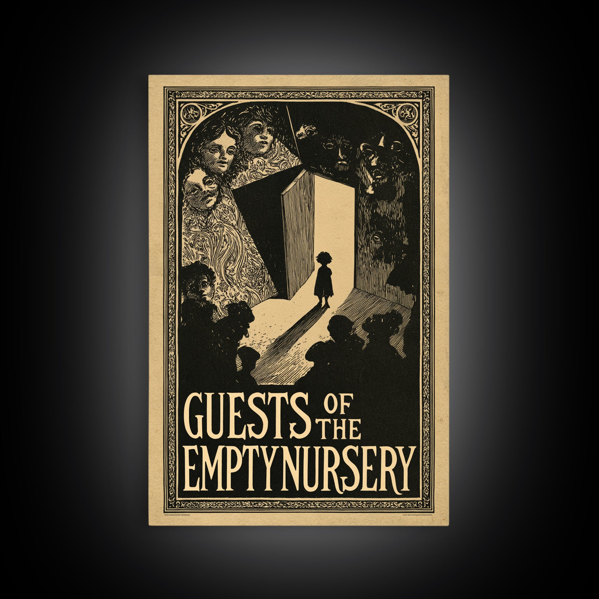Guests Of The Empty Nursery, English Language Horror Movie Poster, Decadent Line Art, Classic Monster Poster, Horror Wall Decor