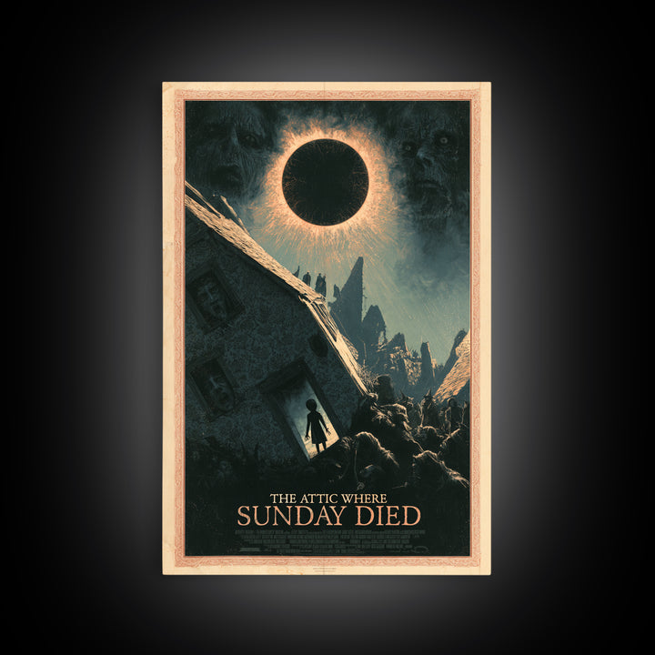 The Attic Where Sunday Died, English Language Horror Movie Poster, Dark Romantic Horror Art, Cult Horror Poster, Canvas Print