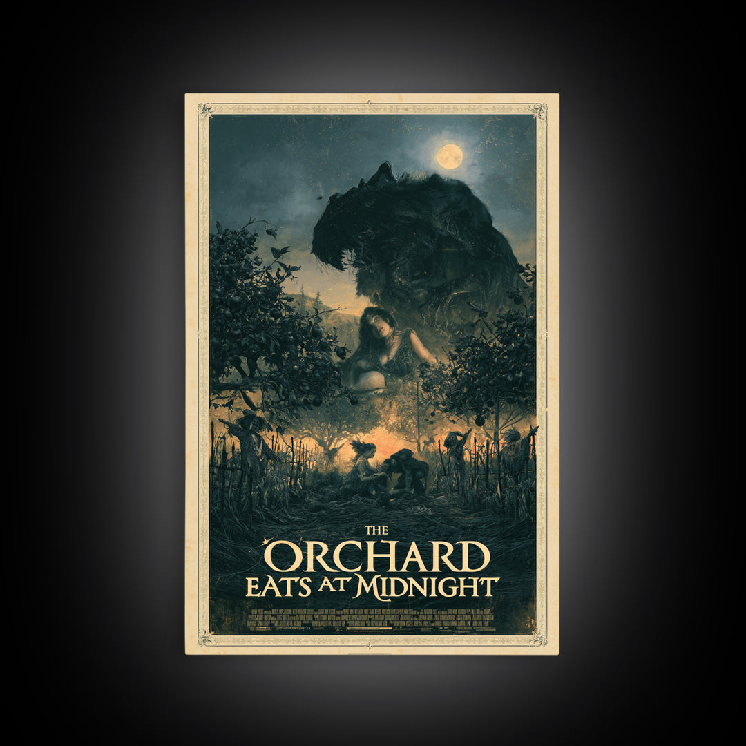 The Orchard Eats At Midnight, English Language Horror Movie Poster, Gothic Nightmare Art, Retro Horror Movie Art, Canvas Print