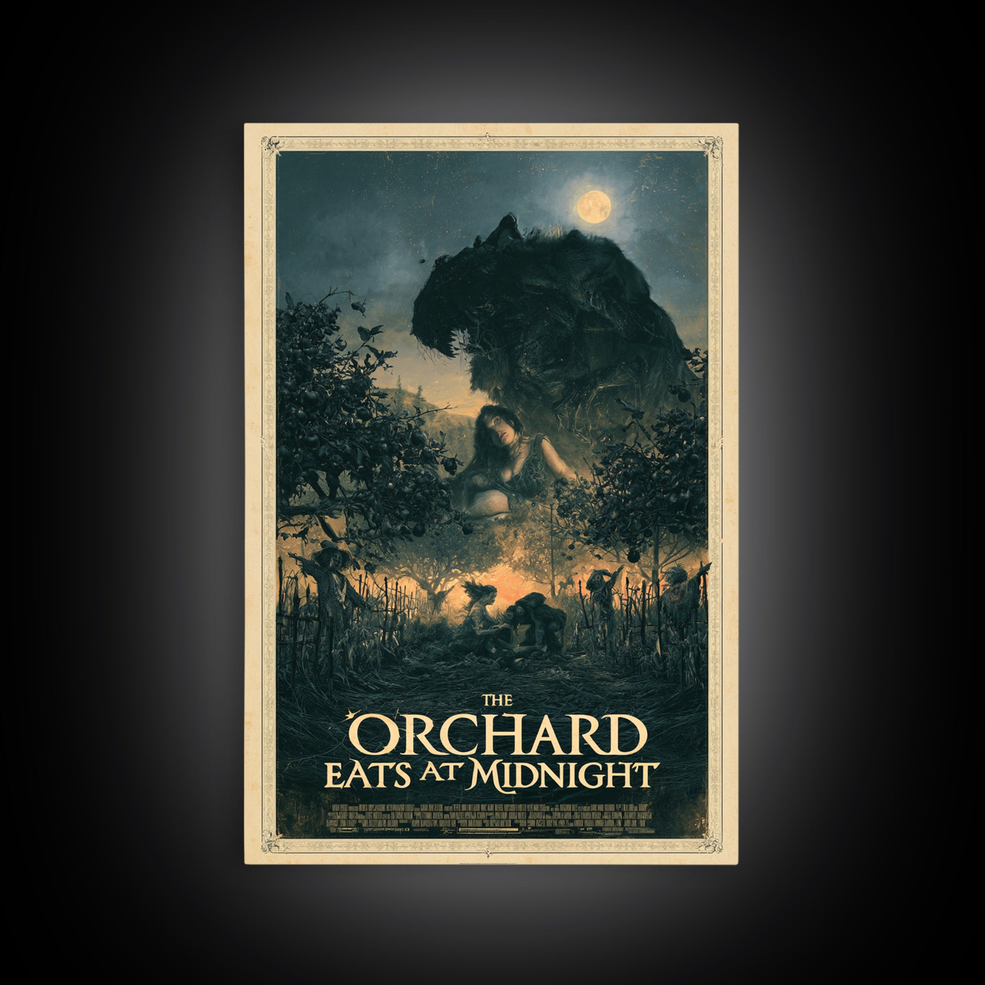 The Orchard Eats At Midnight, English Language Horror Movie Poster, Gothic Nightmare Art, Retro Horror Movie Art, Canvas Print