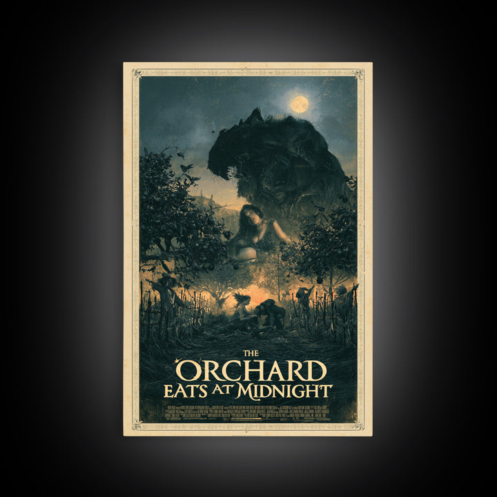 The Orchard Eats At Midnight, English Language Horror Movie Poster, Gothic Nightmare Art, Retro Horror Movie Art, Canvas Print