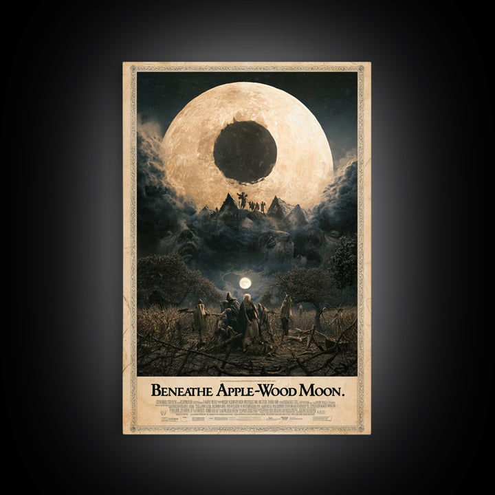 Beneath The Apple-Wood Moon, English Language Horror Movie Poster, Dark Romantic Horror Art, Retro Horror Movie Art, Canvas Print