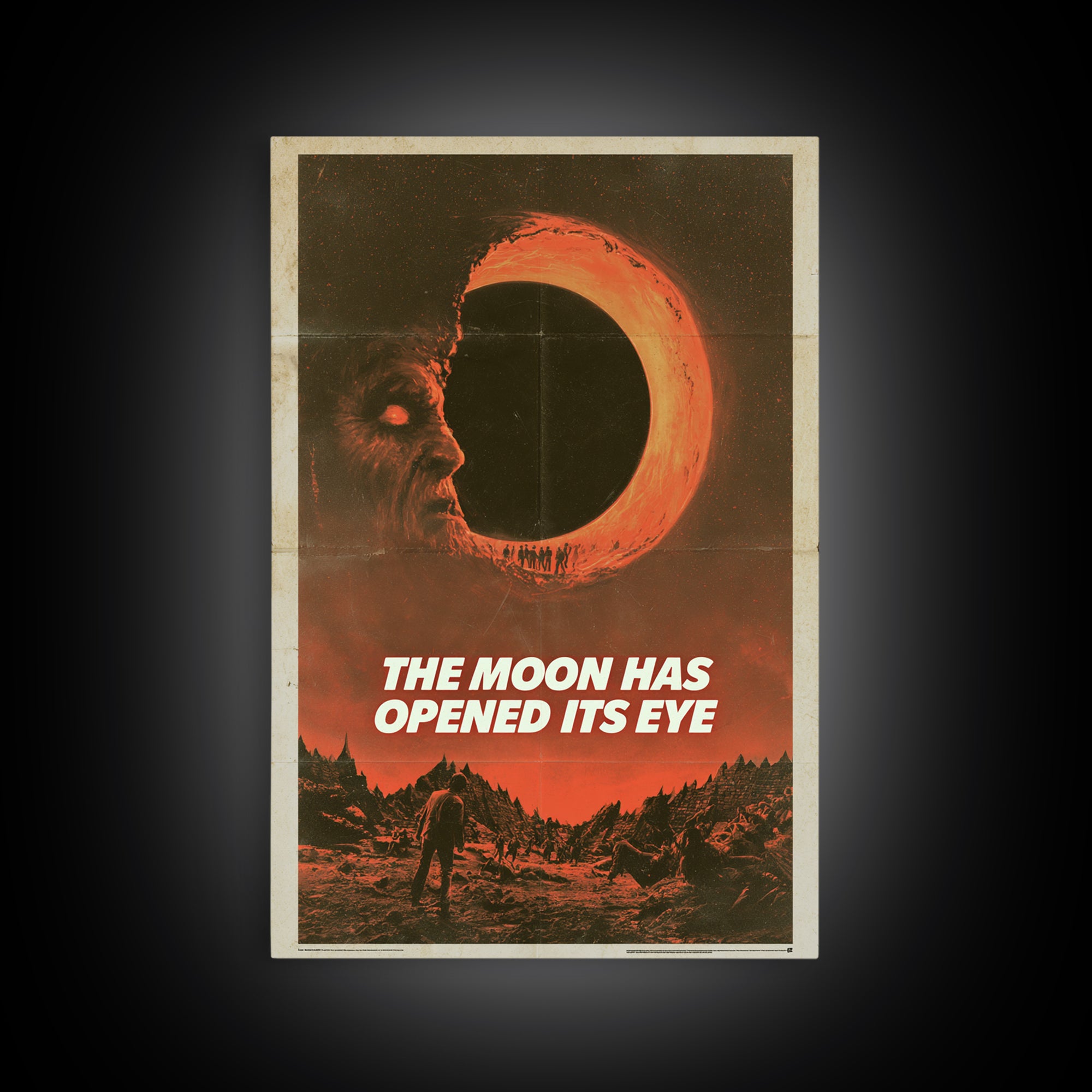 The Moon Has Opened Its Eye, English Language Horror Movie Poster, 1970s Horror Art, Retro Horror Movie Art, Framed Canvas Print