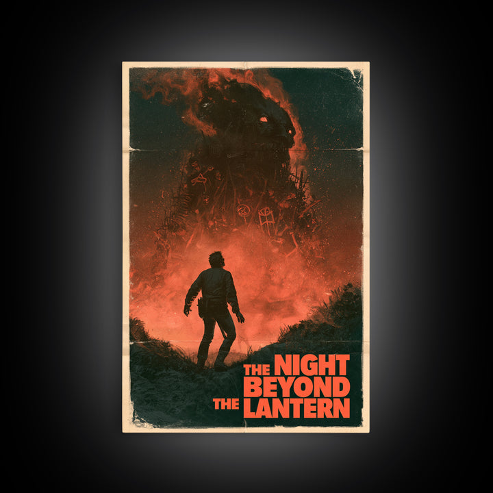 The Night Beyond The Lantern, English Language Horror Movie Poster, 1970s Horror Art, Gothic Cinema Wall Art, Framed Canvas Print