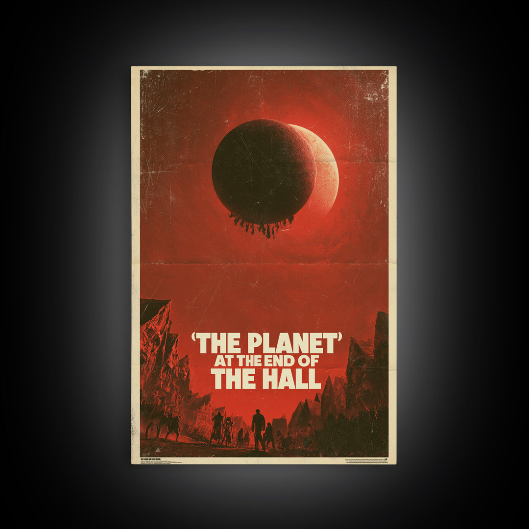The Planet At The End Of The Hall, English Language Horror Movie Poster, 1970s Horror Art, Gothic Cinema Wall Art, Canvas Print