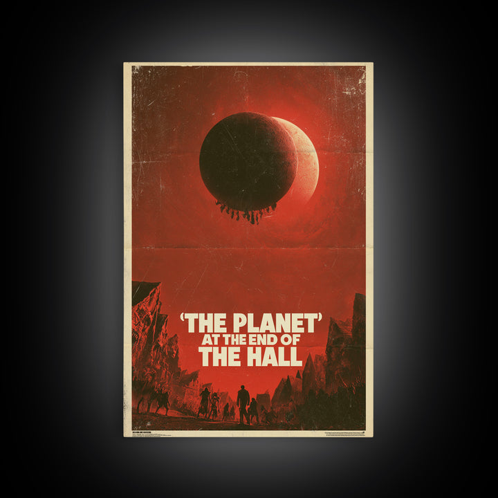 The Planet At The End Of The Hall, English Language Horror Movie Poster, 1970s Horror Art, Gothic Cinema Wall Art, Canvas Print