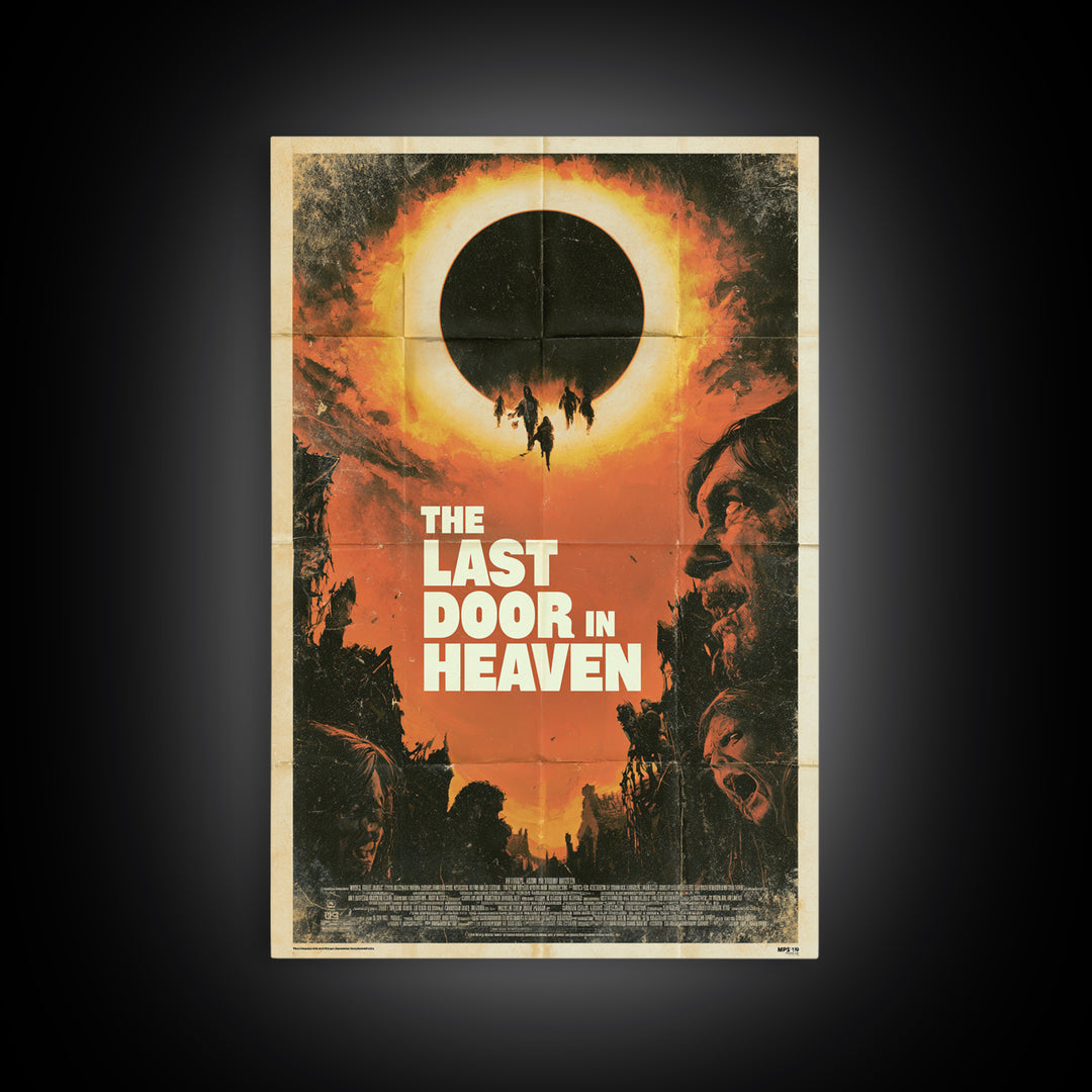 The Last Door In Heaven, English Language Horror Movie Poster, 1970s Horror Art, Retro Horror Movie Art, Framed Canvas Print
