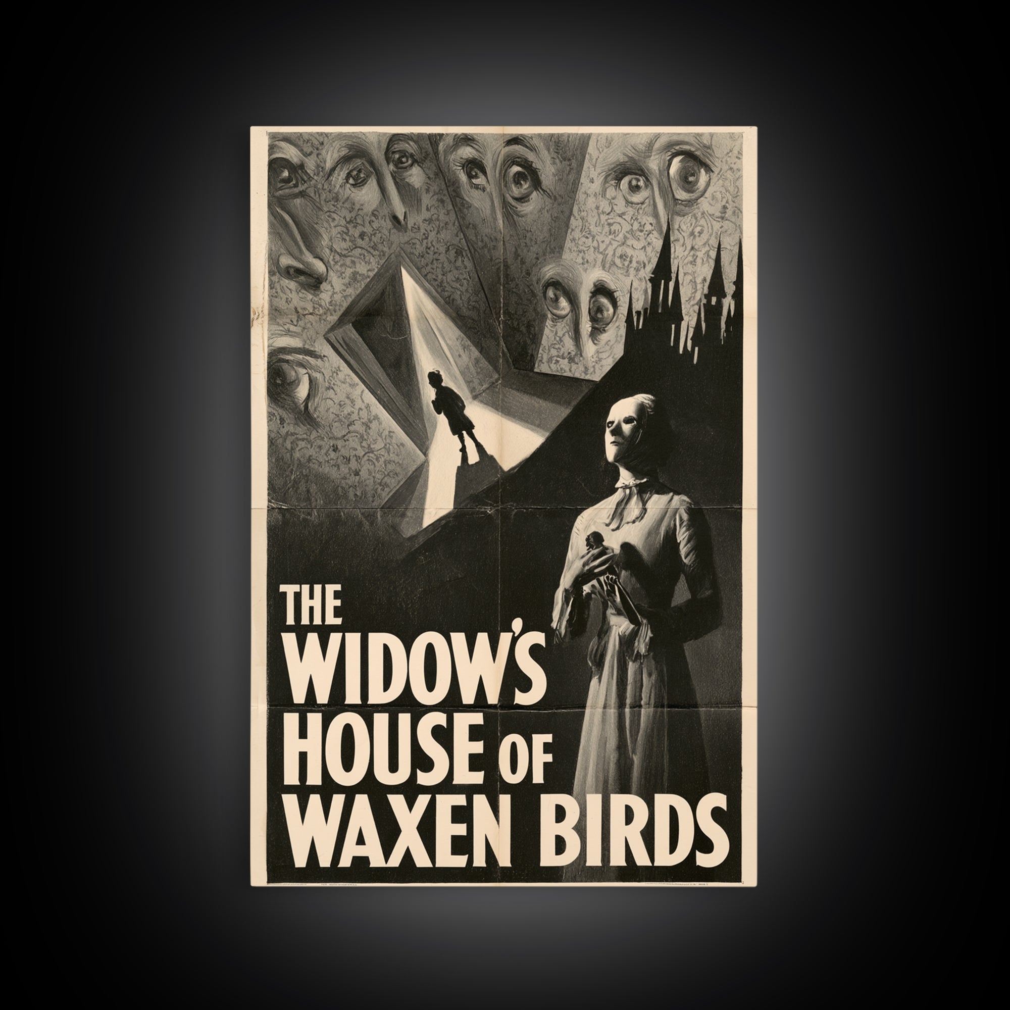 The Widow'S House Of Waxen Birds, English Language Horror Movie Poster, 1930s Horror Art, Gothic Cinema Wall Art, Canvas Print