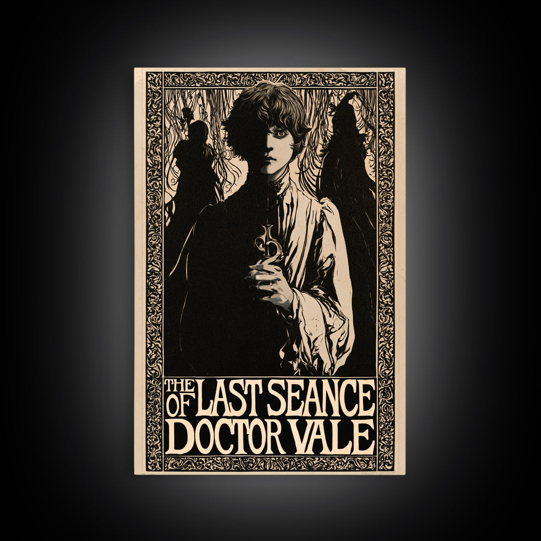 The Last Seance Of Doctor Vale, English Language Horror Movie Poster, Decadent Line Art, Retro Horror Movie Art, Canvas Print