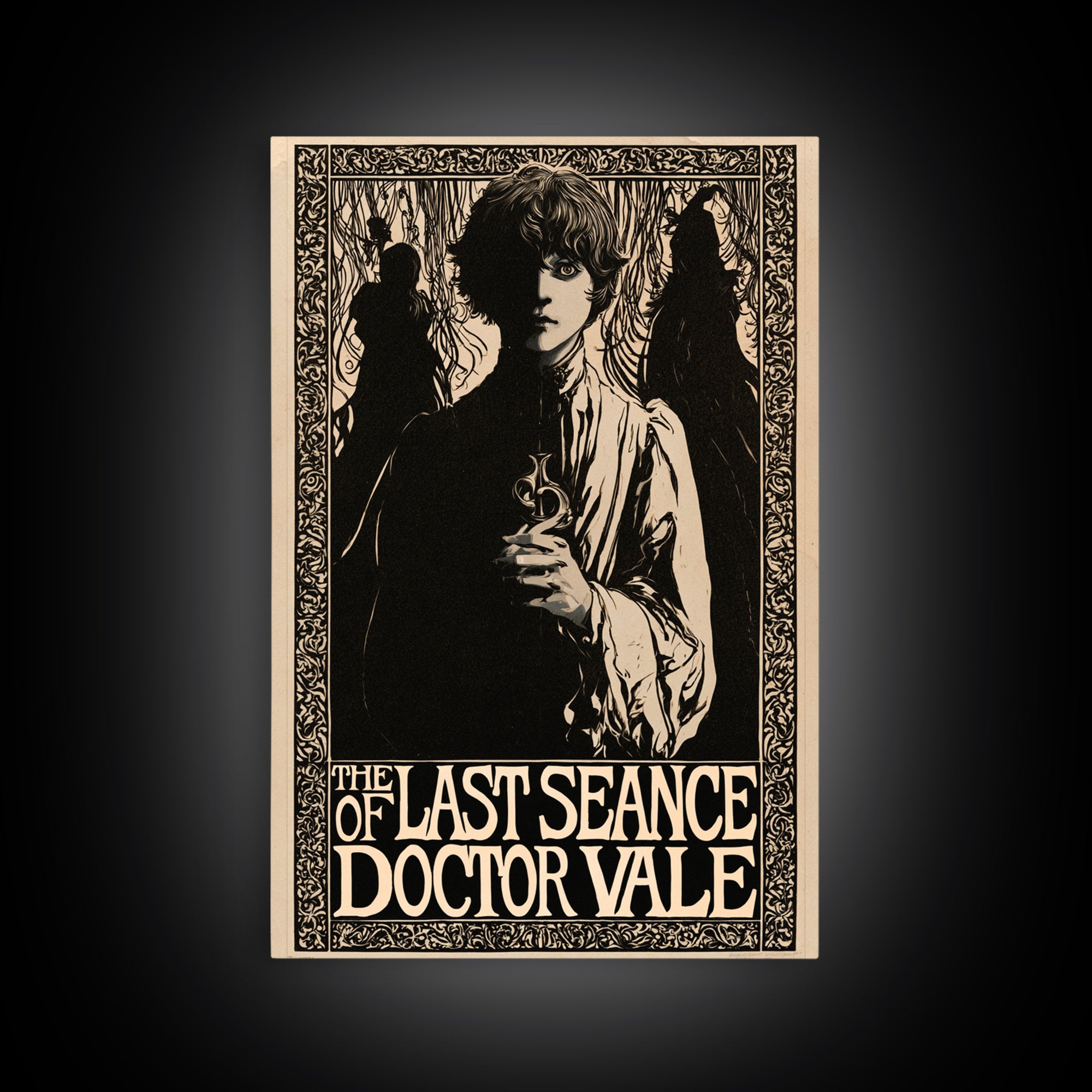 The Last Seance Of Doctor Vale, English Language Horror Movie Poster, Decadent Line Art, Retro Horror Movie Art, Canvas Print