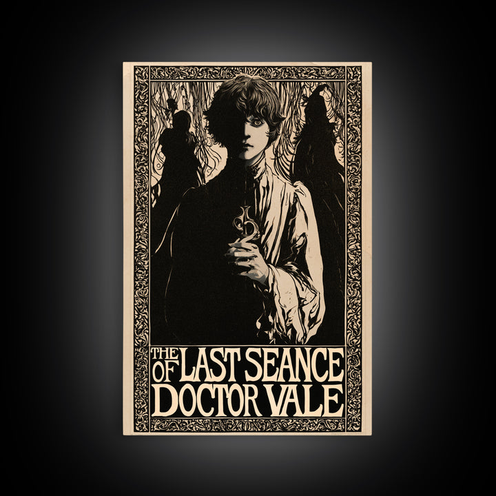The Last Seance Of Doctor Vale, English Language Horror Movie Poster, Decadent Line Art, Retro Horror Movie Art, Canvas Print