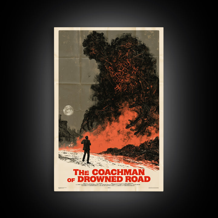 The Coachman Of Drowned Road, English Language Horror Movie Poster, Giallo Horror Art, Classic Monster Poster, Canvas Print
