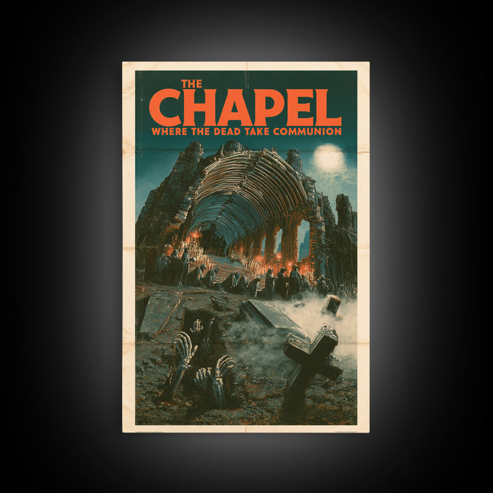 The Chapel Where The Dead Take Communion, English Language Horror Movie Poster, Giallo Horror Art, Classic Monster Poster, Canvas Print
