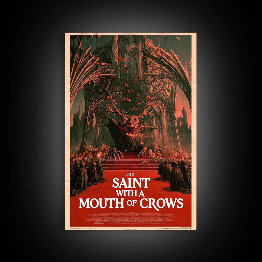 The Saint With A Mouth Of Crows, English Language Horror Movie Poster, 1960s Horror Art, Retro Horror Movie Art, Canvas Print