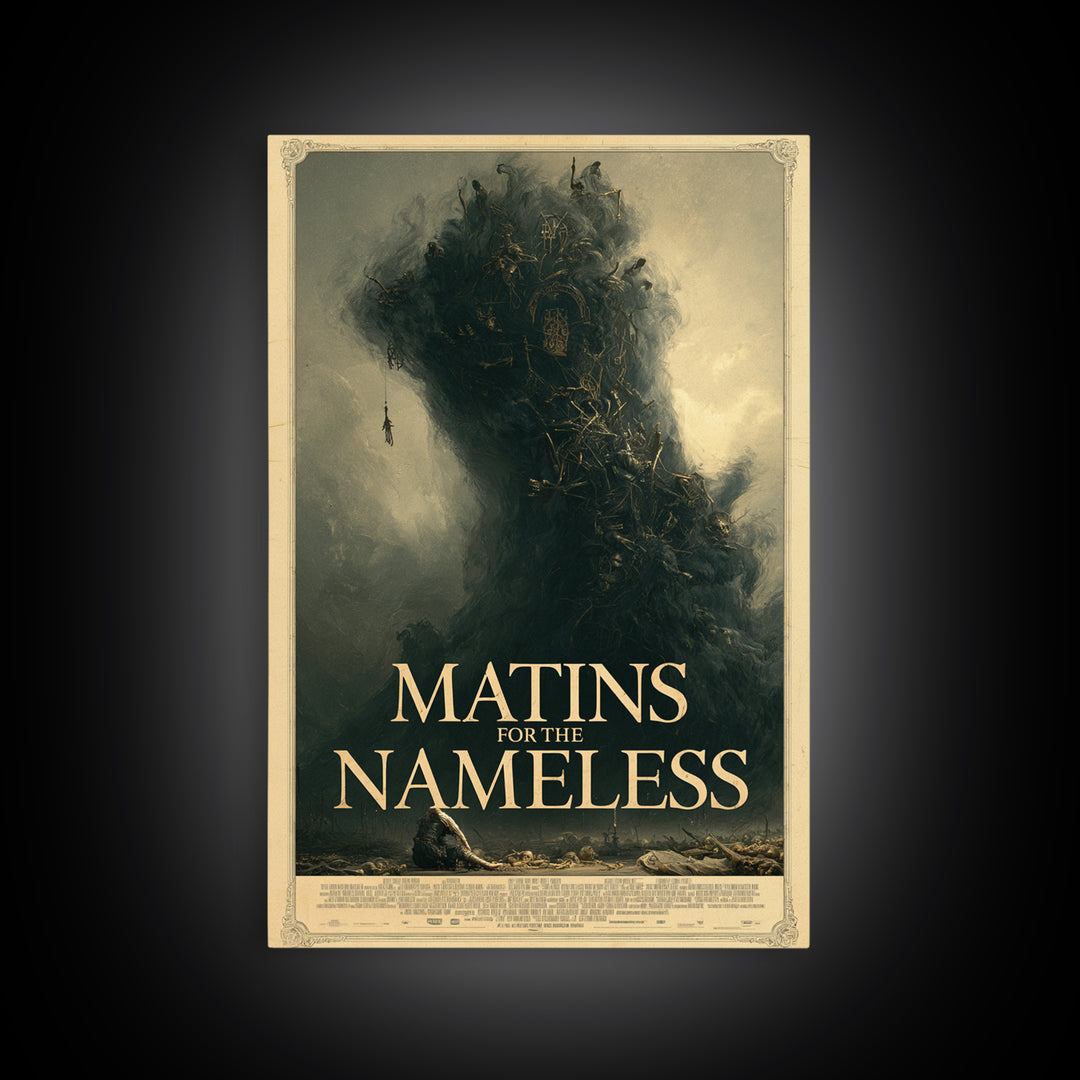 Matins For The Nameless, English Language Horror Movie Poster, Gothic Nightmare Art, Classic Monster Poster, Canvas Print