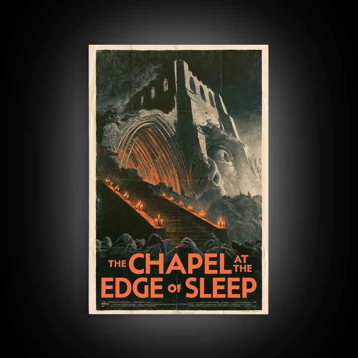The Chapel At The Edge Of Sleep, English Language Horror Movie Poster, 1930s Horror Art, Retro Horror Movie Art, Canvas Print