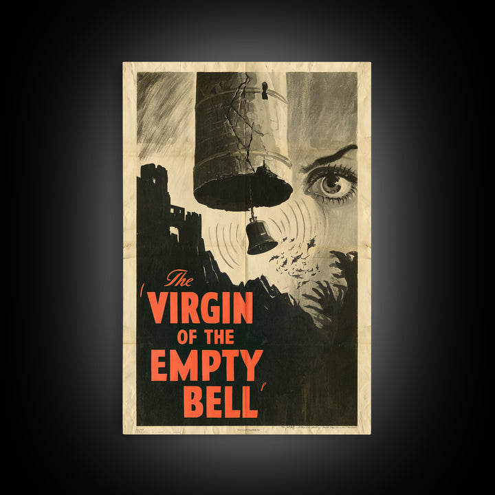 The Virgin Of The Empty Bell, English Language Horror Movie Poster, 1930s Horror Art, Retro Horror Movie Art, Canvas Print