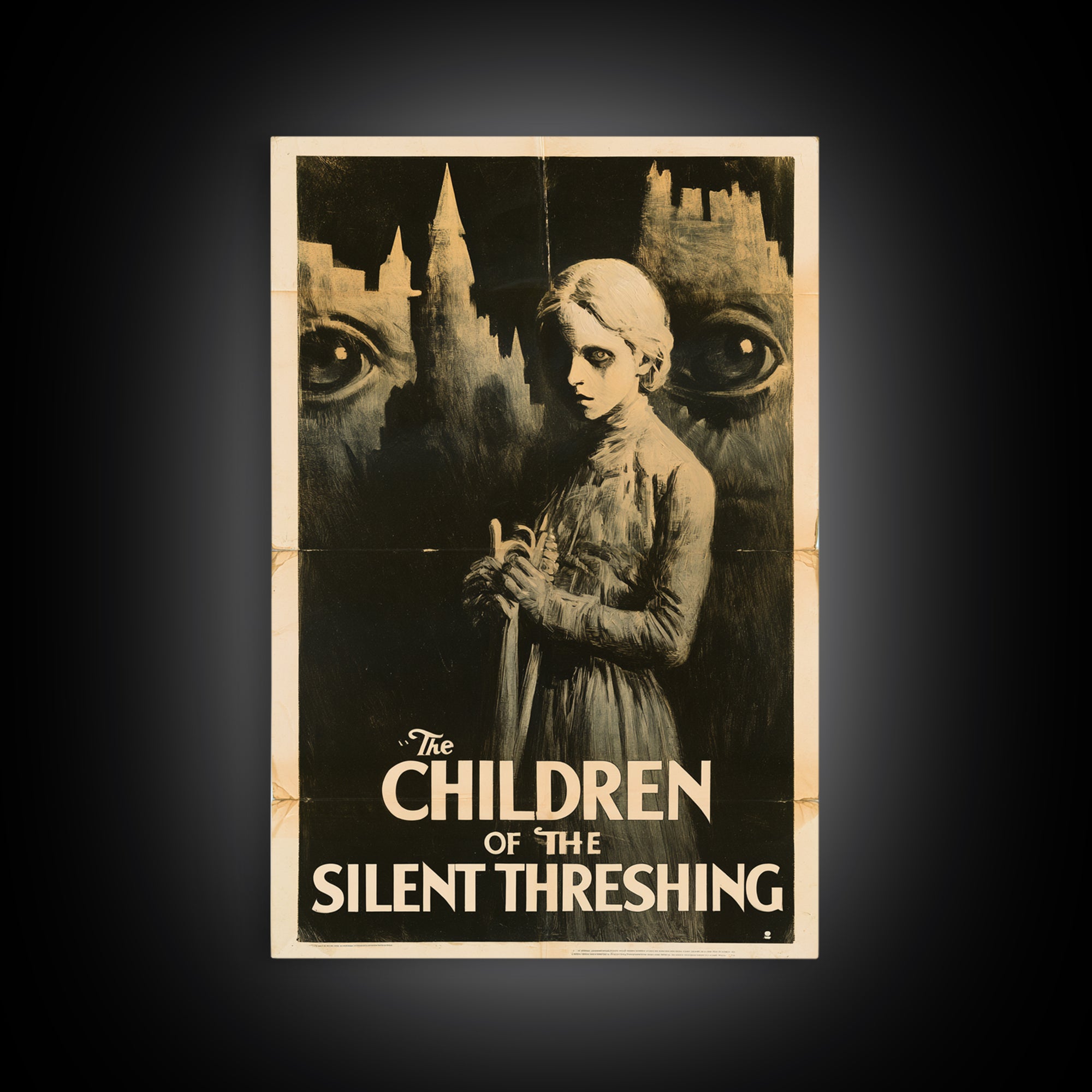 The Children Of The Silent Threshing, English Language Horror Movie Poster, 1930s Horror Art, Retro Horror Movie Art, Canvas Print