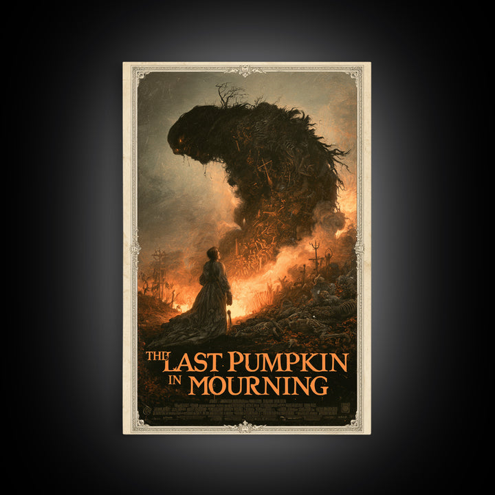 The Last Pumpkin In Mourning, English Language Horror Movie Poster, Gothic Nightmare Art, Gothic Cinema Wall Art, Canvas Print