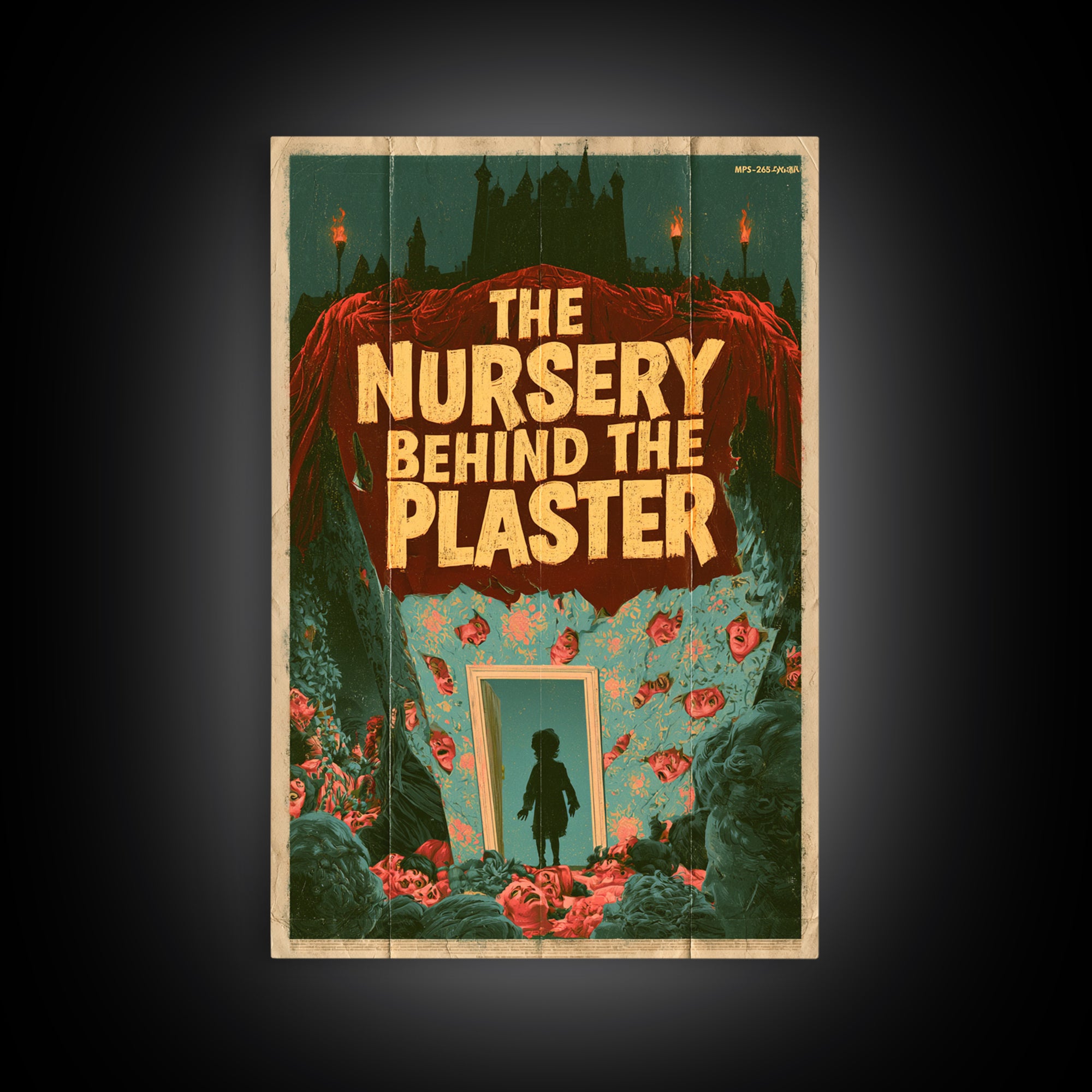 The Nursery Behind The Plaster, English Language Horror Movie Poster, 1960s Horror Art, Cult Horror Poster, Framed Canvas Print