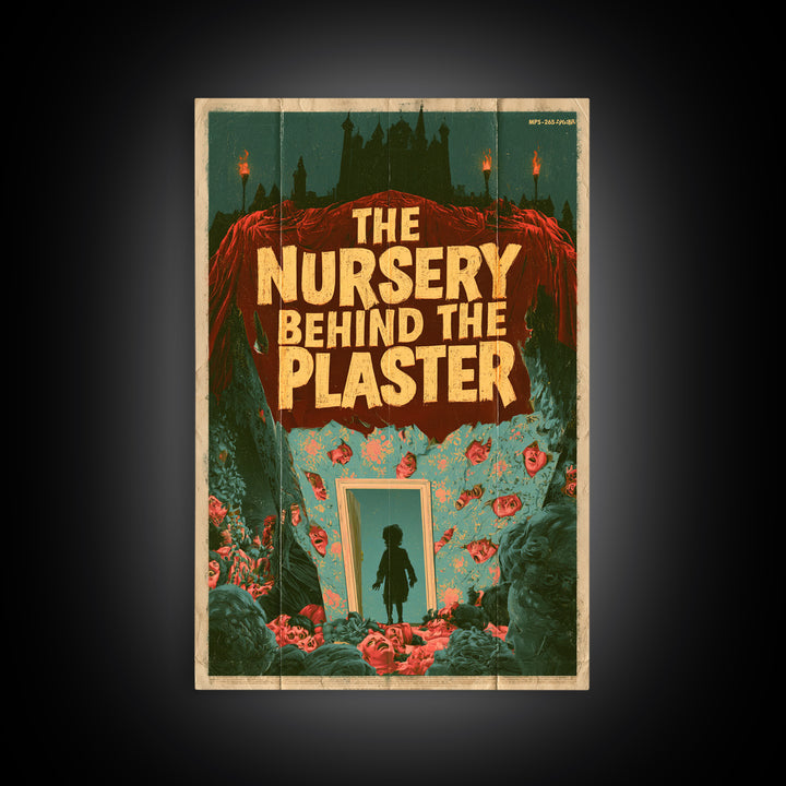 The Nursery Behind The Plaster, English Language Horror Movie Poster, 1960s Horror Art, Cult Horror Poster, Framed Canvas Print