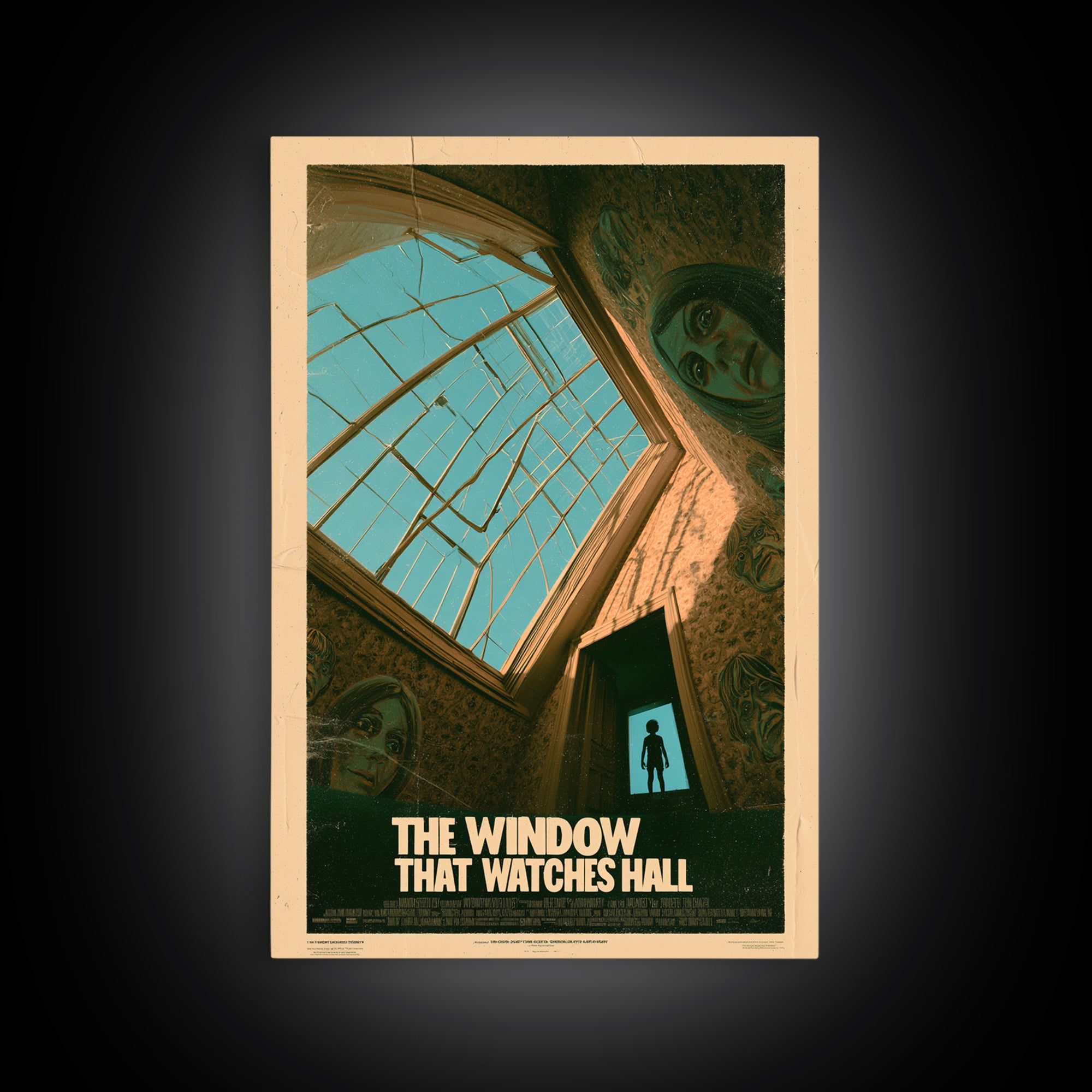 The Window That Watches The Hall, English Language Horror Movie Poster, 1970s Horror Art, Cult Horror Poster, Canvas Print