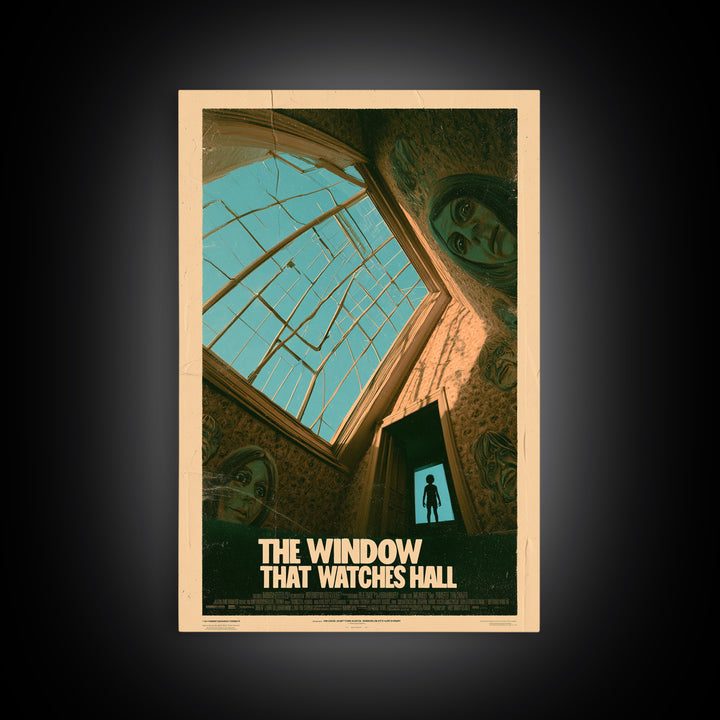 The Window That Watches The Hall, English Language Horror Movie Poster, 1970s Horror Art, Cult Horror Poster, Canvas Print