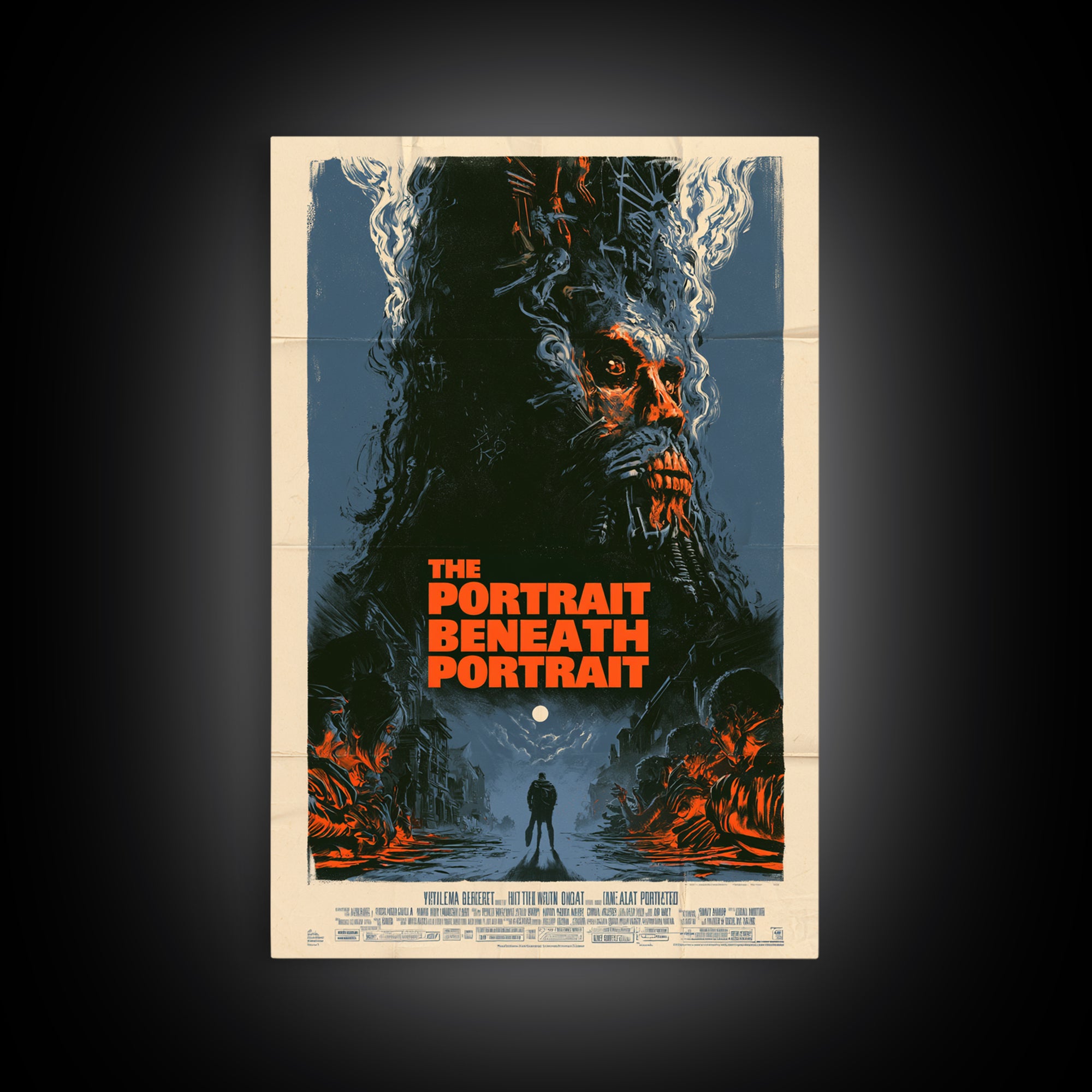 The Portrait Beneath The Portrait, English Language Horror Movie Poster, Giallo Horror Art, Classic Monster Poster, Canvas Print
