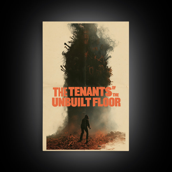 The Tenants Of The Unbuilt Floor, English Language Horror Movie Poster, 1970s Horror Art, Cult Horror Poster, Framed Canvas Print