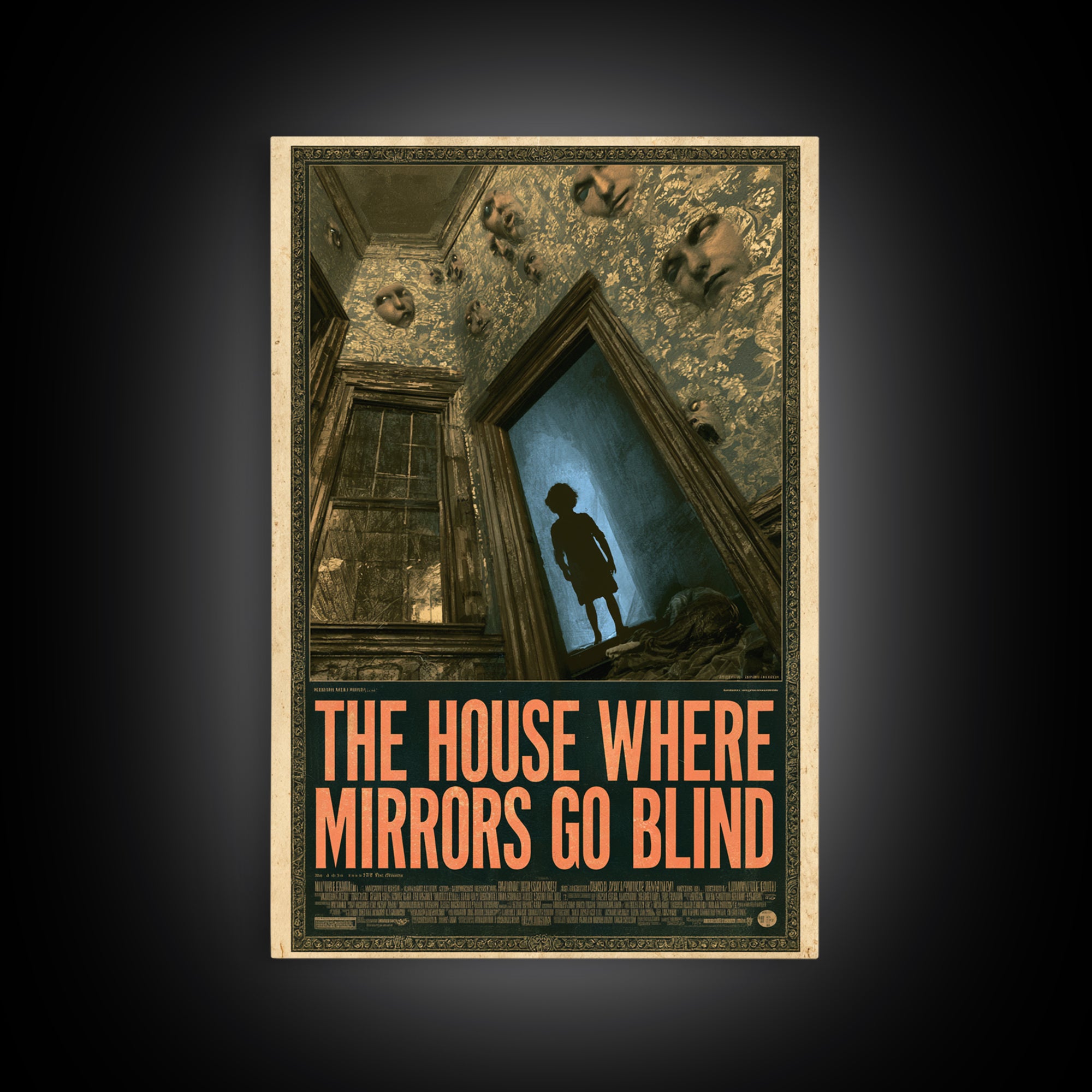 The House Where Mirrors Go Blind, English Language Horror Movie Poster, Gothic Nightmare Art, Gothic Cinema Wall Art, Horror Wall Decor