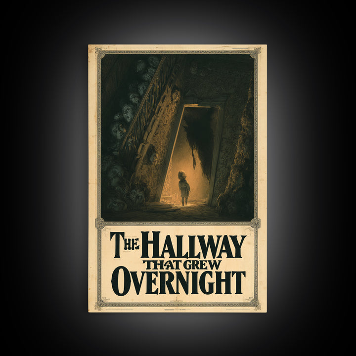 The Hallway That Grew Overnight, English Language Horror Movie Poster, Gothic Nightmare Art, Gothic Cinema Wall Art, Canvas Print