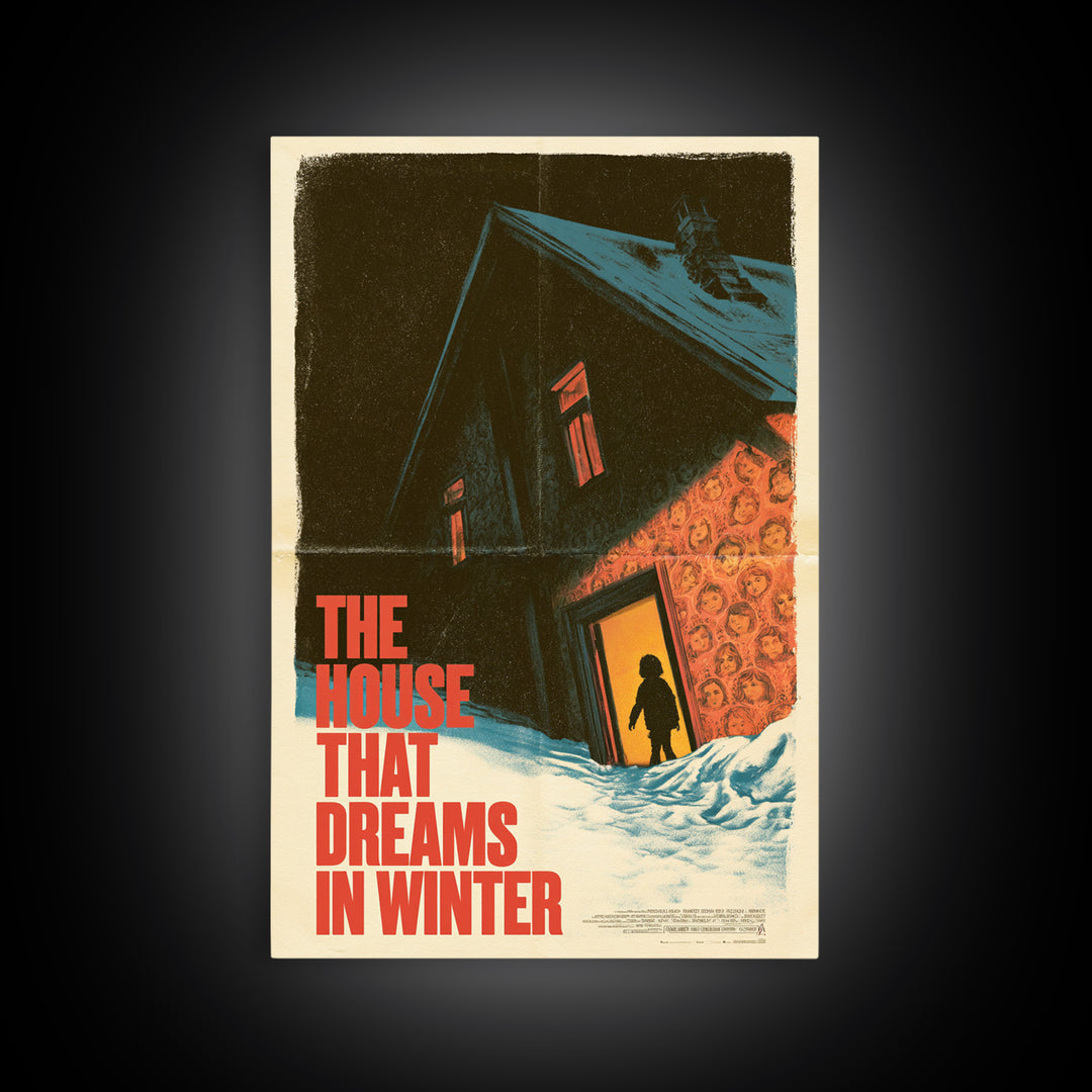 The House That Dreams In Winter, English Language Horror Movie Poster, 1970s Horror Art, Retro Horror Movie Art, Framed Canvas Print
