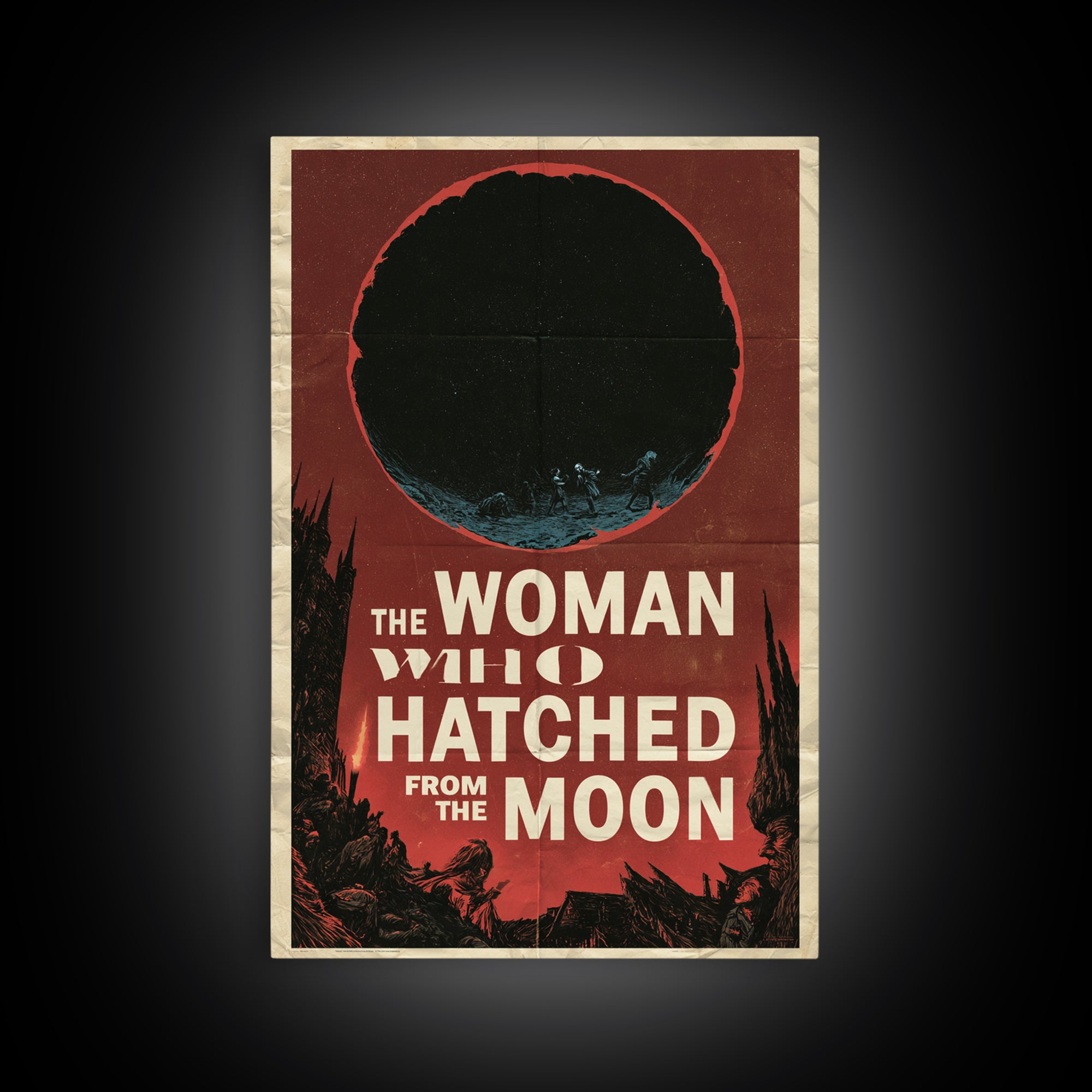 The Woman Who Hatched From The Moon, English Language Horror Movie Poster, 1960s Horror Art, Cult Horror Poster, Canvas Print