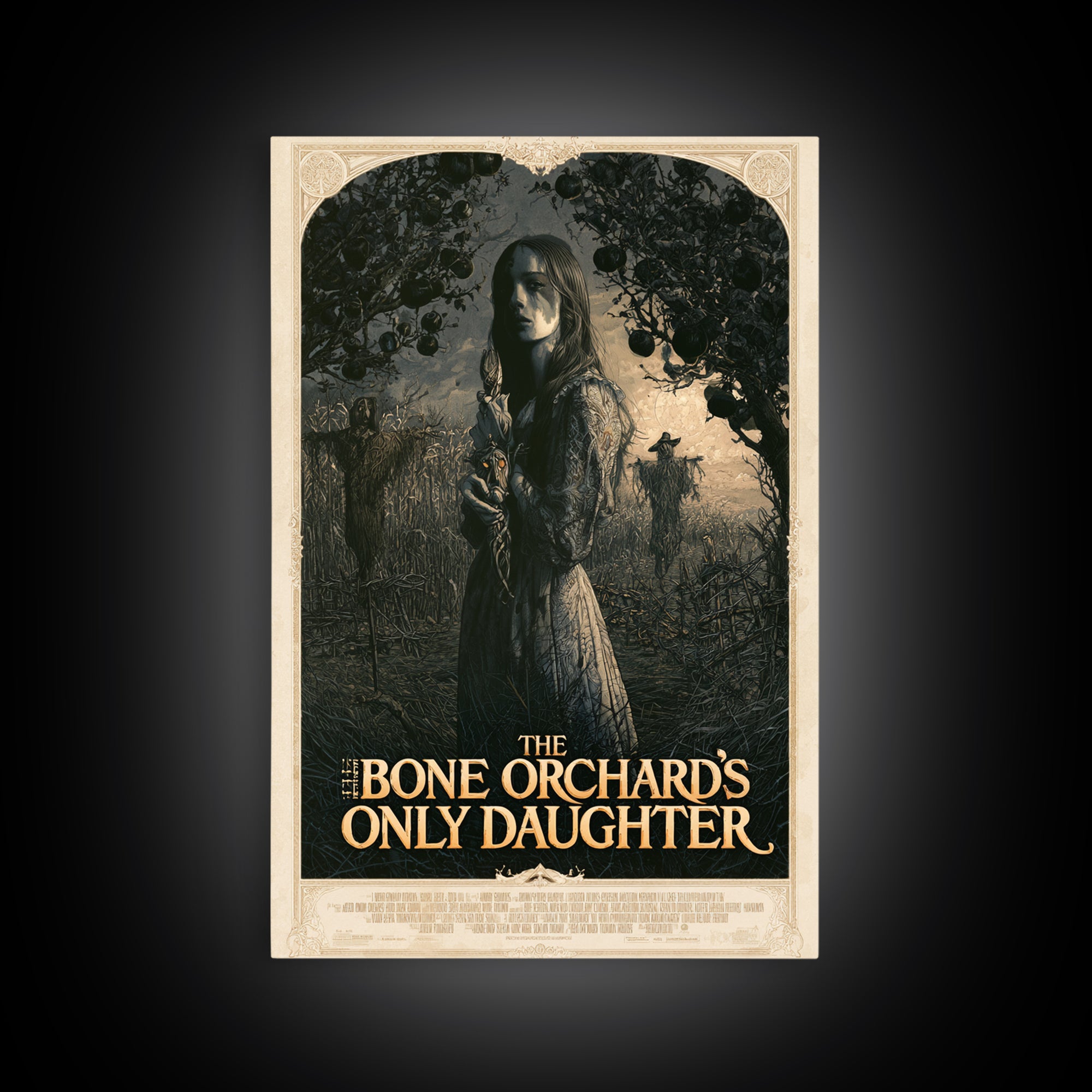The Bone Orchard'S Only Daughter, English Language Horror Movie Poster, Stained Glass Gothic Art, Gothic Cinema Wall Art, Horror Wall Decor
