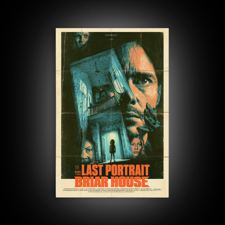 The Last Portrait Hung At Briar House, English Language Horror Movie Poster, Giallo Horror Art, Gothic Cinema Wall Art, Canvas Print