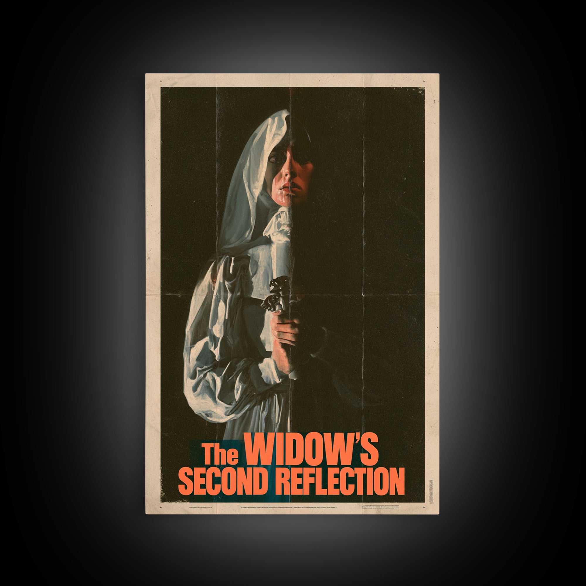 The Widow'S Second Reflection, English Language Horror Movie Poster, 1970s Horror Art, Classic Monster Poster, Canvas Print