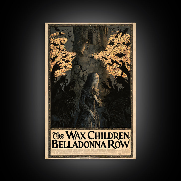 The Wax Children Of Belladonna Row, English Language Horror Movie Poster, Stained Glass Gothic Art, Gothic Cinema Wall Art, Canvas Print