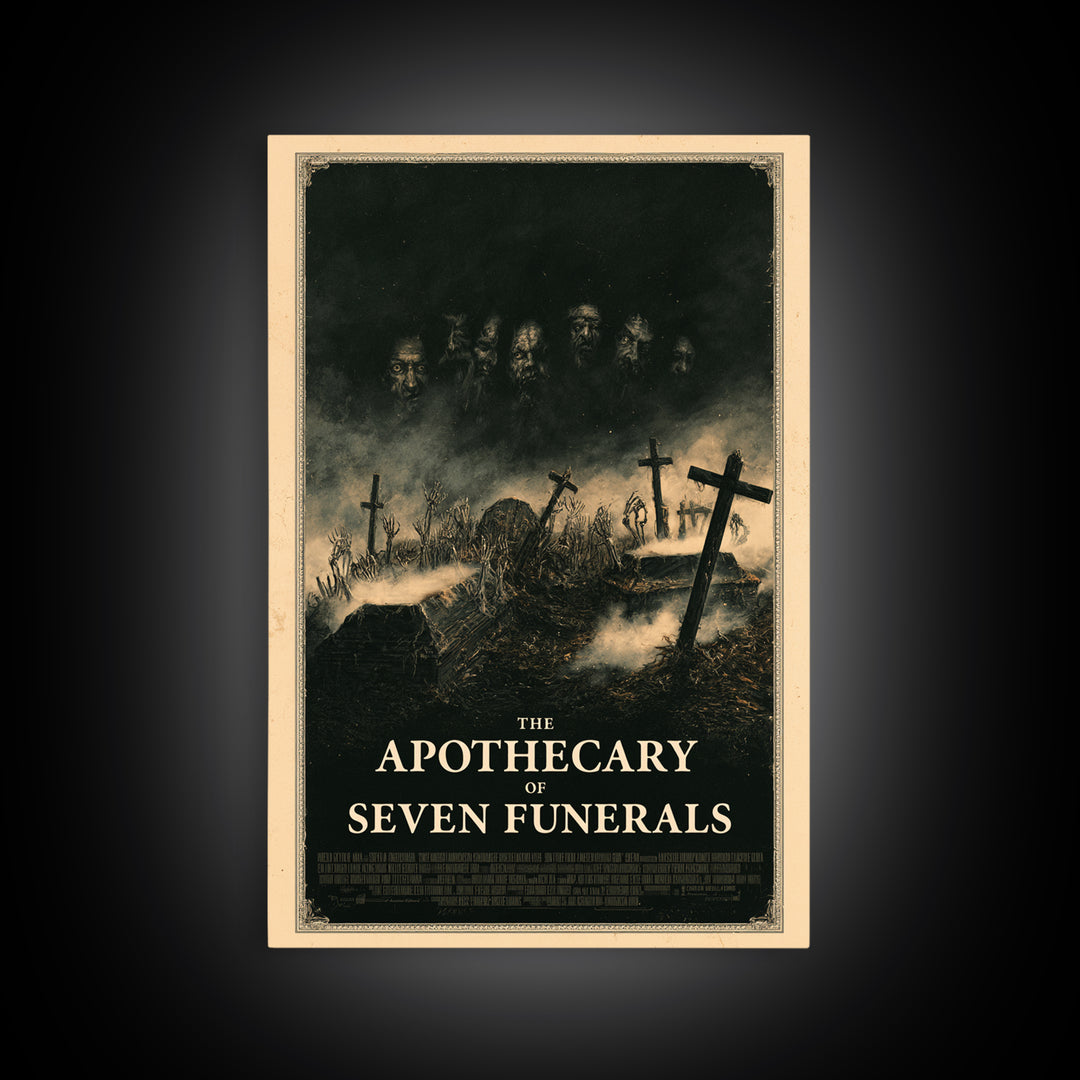 The Apothecary Of Seven Funerals, English Language Horror Movie Poster, Dark Romantic Horror Art, Retro Horror Movie Art, Canvas Print