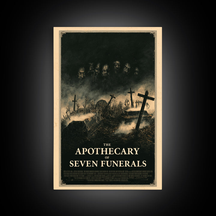 The Apothecary Of Seven Funerals, English Language Horror Movie Poster, Dark Romantic Horror Art, Retro Horror Movie Art, Canvas Print