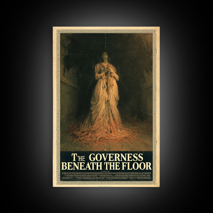 The Governess Beneath The Floor, English Language Horror Movie Poster, Gothic Nightmare Art, Classic Monster Poster, Horror Wall Decor