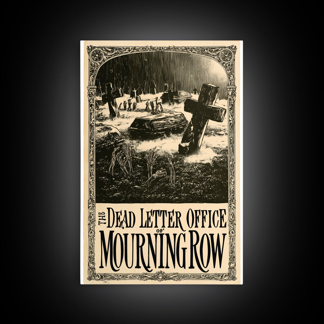 The Dead Letter Office Of Mourning Row, English Language Horror Movie Poster, Decadent Line Art, Gothic Cinema Wall Art
