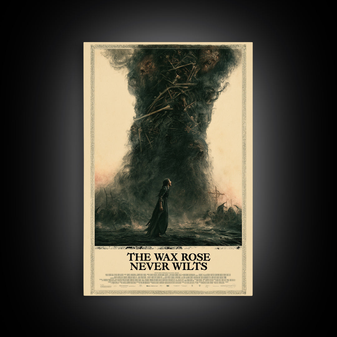 The Wax Rose Never Wilts, English Language Horror Movie Poster, Dark Romantic Horror Art, Cult Horror Poster, Canvas Print